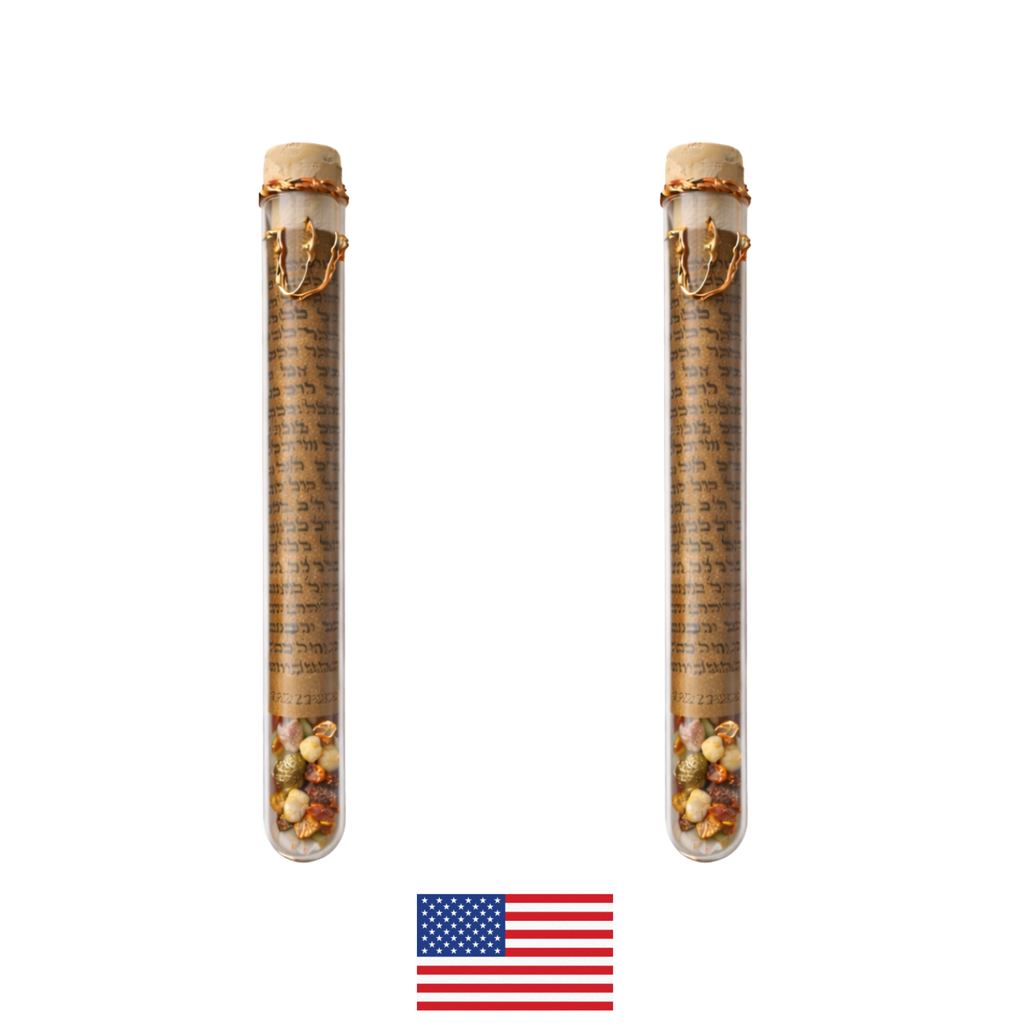 Gold Frankincense & Myrrh Mezuzah set